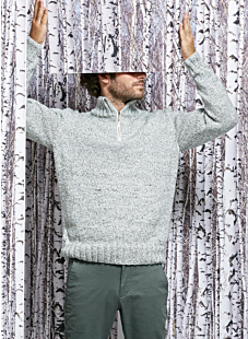 High-Neck Zip-up Sweater