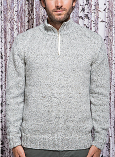High-Neck Zip-up Sweater