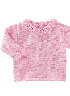 Lace-neck Back-buttoned Top