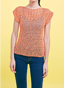 Short-Sleeve Crochet Sweater