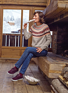 Sweater with Fair isle yoke