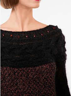 Sweater with cable yoke