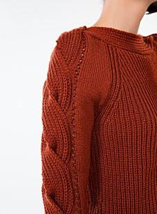 Sweater with cable sleeves