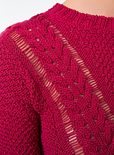 Lace and cable sweater