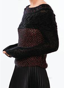 Sweater with cable yoke