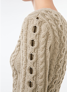 V neck cable sweater