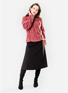 Sweater with embossed leaves