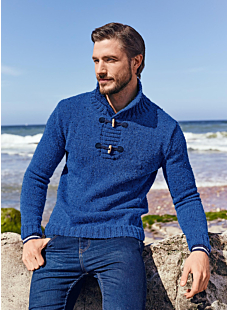 Shawl neck sweater - flecked version