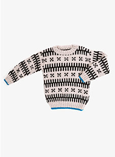 intarsia sweater with round colla