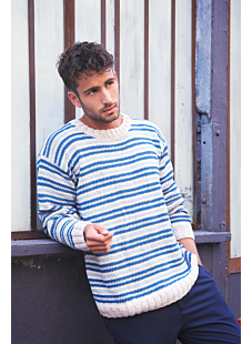 Round necked striped sweater
