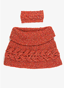 Shoulder warmer with large cable