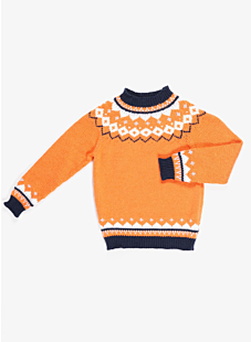 Intarsia sweater with yoke