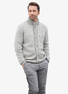 Cardigan with high collar