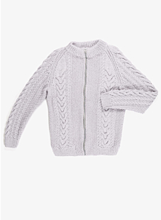 Zipped cardigan with cables