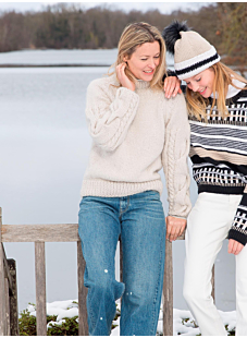 Sweater with cable sleeves