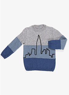 Three colour embroidered sweater