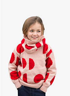 Intarsia sweater with round neck