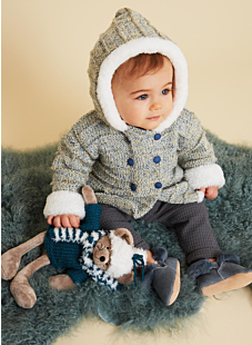 Coat with lined hood