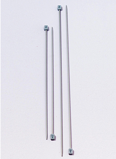 Straight needles, grey aluminium, 30 - 40 and 50 cm