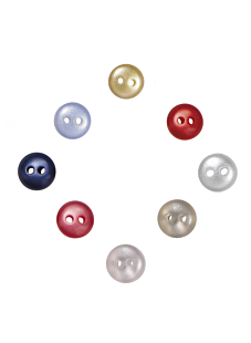 Pack of 7 rounded pearl buttons Ø 9mm