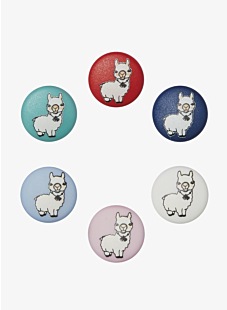 Pack of 6 lama buttons, Ø 15 mm