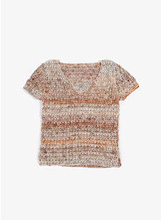 crocheted v-neck sweater