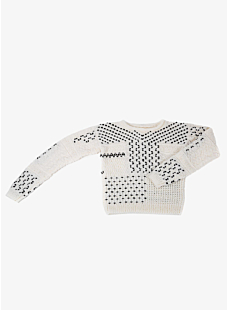 Embroidered sweater with rolled neck