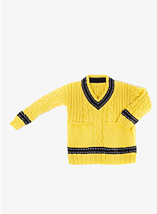 V-neck cabled sweater