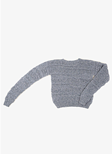 Openwork sweater with round collar