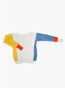 Colour block boat neck sweater