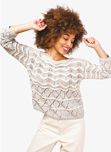 Boatneck lacy sweater