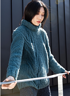 Sweater with cable panel