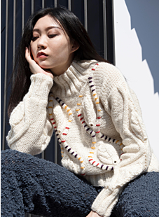 Leaf Motif Sweater