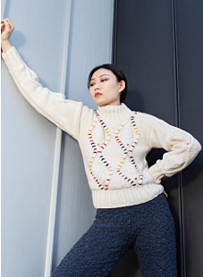 Leaf Motif Sweater