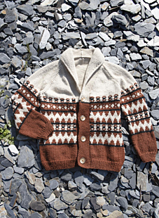 Shawl collar intarsia jacket