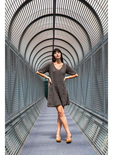 Flared Bust V Neck Dress