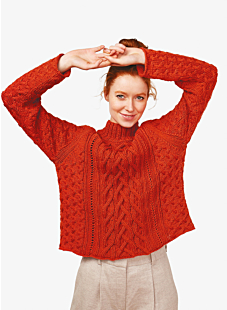 High neck cabled sweater