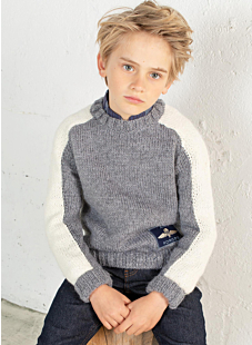 Sweater with 2 colour sleeves