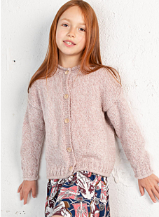 Cardigan with rolled edges