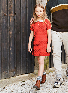Dress with broderie anglaise collar