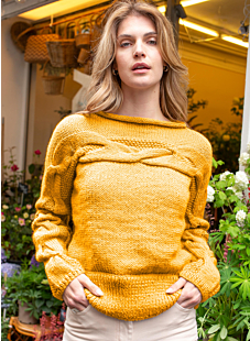 Cable roll neck sweater