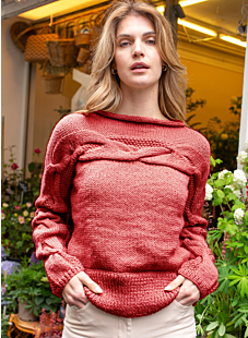 Cable roll neck sweater