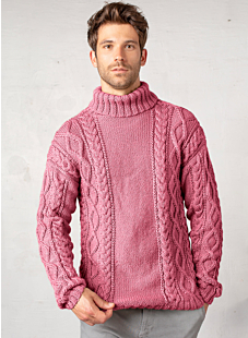 Roll neck cabled sweater