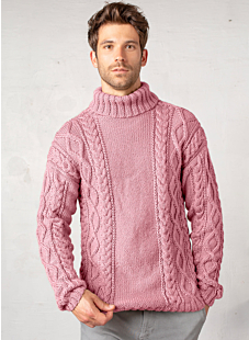 Roll neck cabled sweater