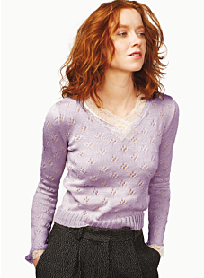 V neck lacy sweater