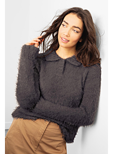 Long sleeved fluffy polo neck