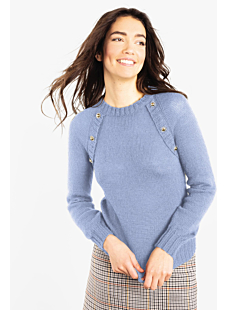 Patterned Raglan sweater with round neck