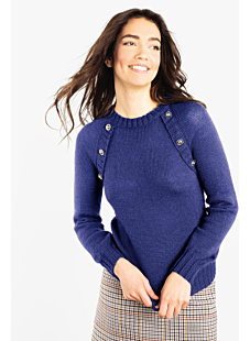 Patterned Raglan sweater with round neck