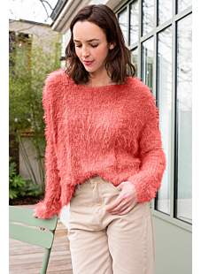 Wide sweater with boat neck