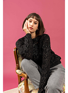 Center cable sweater